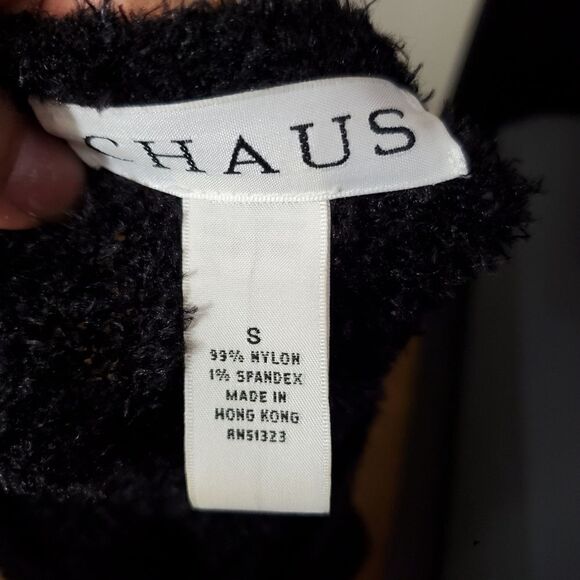 Chaus fuzzy sweater  black Sz Small - Picture 3 of 4